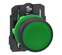 Schneider Electric XB5AA315 Bouton poussoir, Harmony XB5, plastique, 22 mm, vert, Sans inscription, palpage, 1S, push-in