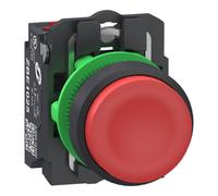 Schneider Electric XB5AL425 Bouton poussoir, Harmony XB5, plastique, 22 mm, rouge, En saillie, sans inscription, palpant, 1Ö