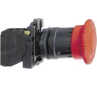Schneider Electric XB5AT845 Bouton d'arrêt d'urgence collerette métal, avec arrêt d'urgence, rond, réinitialisable, verrouillable