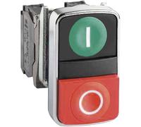 Schneider Electric ZB4BA7120 Harmony ZB4BA7120 Bouton-poussoir à double touche actionneur plat 2 boutons blanc, noir décrochage