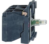 Schneider Electric ZB5AW0B11 Contact auxiliaire, Élément LED avec adaptateur de fixation, avec culot d'ampoule 1 NO (T) blanc à