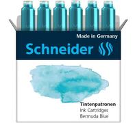 Schneider Etui De 6 Cartouches D'encre Pour Stylo Plume Pastel Bleu Des Bermudes