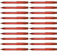 Schneider Fave Lot de 20 Stylos à bille rétractables et rechargeables avec corps aux couleurs translucides Encre rouge