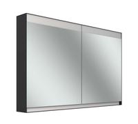 Schneider FILO H rmoire de toilette, encastrée, bandeau lumineux en haut, 1195x147x759mm, 2 portes, 2 prises de courant, 180.120.01.44, Exécution: norme CH/corps noir mat