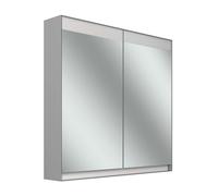 Schneider FILO H rmoire de toilette, encastrée, bandeau lumineux en haut, 795x147x759mm, 2 portes, 2 prises de courant, 180.080.02.04, Exécution: norme UE/corps gris