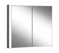 Schneider GLOW classic H rmoire de toilette, 2 portes 30/30cm, 625x158x731mm, éclairage périphérique, intensité lumineuse variable, prise à gauche, 182.063.01.44, Exécution: norme CH/corps noir mat