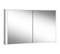 Schneider GLOW classic H rmoire de toilette, 2 portes 60/60cm, 1225x158x731mm, éclairage circulaire, variateur d'intensité en continu, 182.120.02.50, Exécution: norme UE/corps argent anodisÃ©