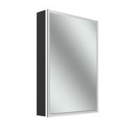 Schneider GLOW D2W armoire de toilette, 1 porte 50cm, charnières à droite, 513x136x736mm, éclairage périphérique, Dim2Warm, 218.051.02.44, Exécution: norme EU/corps noir mat
