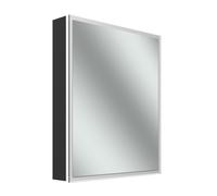 Schneider GLOW D2W armoire de toilette, 1 porte 60cm, charnières à droite, 613x136x736mm, éclairage périphérique, Dim2Warm, 218.061.01.44, Exécution: norme CH/corps noir mat