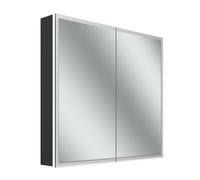 Schneider GLOW D2W armoire de toilette, 2 portes 40/40cm, 813x136x736mm, éclairage circulaire, Dim2Warm, 218.080.01.44, Exécution: norme CH/corps noir mat