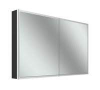 Schneider GLOW D2W armoire de toilette, 2 portes 60/60cm, 1213x136x736mm, éclairage circulaire, Dim2Warm, 218.120.02.44, Exécution: norme EU/corps noir mat