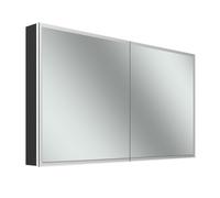Schneider GLOW D2W armoire de toilette, 2 portes 65/65cm, 1313x136x736mm, éclairage circulaire, Dim2Warm, 218.130.02.44, Exécution: norme EU/corps noir mat