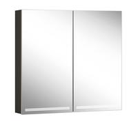 Schneider GRACE TW Armoire de toilette avec éclairage, 2 portes 40/40cm, 795x120x700mm, intensité lumineuse variable, 2000-6500K, 116.480.02.41, Exécution: norme UE/corps noir mat, paroi arrière réflé