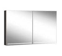 Schneider GRACE TW Armoire de toilette avec éclairage, 2 portes 60/60cm, 1195x120x700mm, intensité lumineuse variable, 2000-6500K, 116.520.01.41, Exécution: norme CH/corps noir mat, paroi arrière réfl