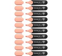 Schneider Job 150 surligneurs pastel (à pointe biseautée épaisseur de trait 1 + 5 mm) Lot de 10, Pêche