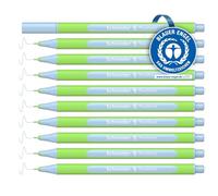 Schneider Line-Up Lot de 10 stylos à pointe fine pastel (pointe triangulaire 0,4 mm, boîtier en plastique biobasé) Bleu pastel