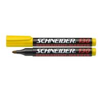 Schneider Maxx 130 Marqueurs permanents (Épaisseur de trait: 1-3 mm, rechargeables) Lot de 10, Jaune