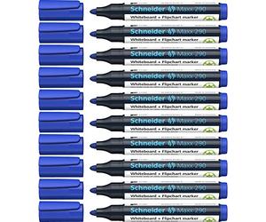 Schneider Lot de 10 marqueurs rechargeables Maxx 290 pour tableau/chevalet 1-3 mm (Bleu) (Import Allemagne)