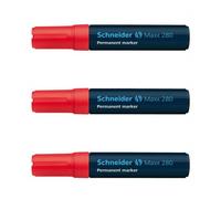 Schneider Lot De 3 Marqueurs Permanent Maxx 280 Rouge