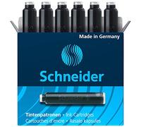 Cartouches d'encre - Schneider - Noir - 6 pièces - Compatible avec stylos à plume - Mixte