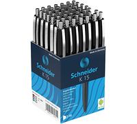 Schneider Schreibgeräte K 15 Noir Stylo à bille rétractable avec clip 50 pièce(s) noir G