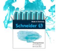 Schneider Optics Lot de 6 cartouches d'encre Bleu Bermuda 166134 (pastel, standard pour stylo-plume)