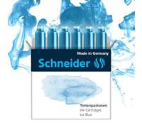 Schneider Lot de 6 cartouches d'encre pastel (standard pour stylo-plume) Bleu glacé