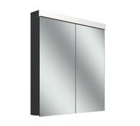 Schneider LOW plus LED armoire de toilette, 2 portes 35/35cm, 695x120x747mm, éclairage en haut, 172.070.01.44, Exécution: norme CH/corps noir mat/4000K