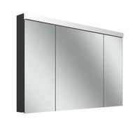 Schneider LOW plus LED armoire de toilette, 3 portes 30/60/30cm, 1195x120x747mm, éclairage en haut, 172.121.02.44, Exécution: norme UE/corps noir mat/4000K