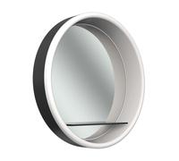 Schneider LUNE D2W Miroir lumineux, rond, éclairage LED tout autour, diamètre 733mm, avec tablette, 211.074.01.41, Couleur: Noir Mat
