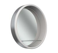 Schneider LUNE D2W Miroir lumineux, rond, éclairage LED tout autour, diamètre 733mm, avec tablette, 211.074.01.60, Couleur: Acier inoxydable poli