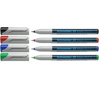 Schneider Marqueur non permanent pour rétroprojecteurs 221S,étui de 4 pcs., avec pointe fine S, 0,4 mm largeur de tracé Contenu: noir, rouge, bleue,