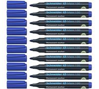 Schneider Maxx 130 Marqueurs permanents (Épaisseur de trait: 1-3 mm, rechargeables) Lot de 10, Bleu