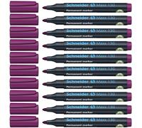 Schneider Maxx 130 Marqueurs permanents (Épaisseur de trait: 1-3 mm, rechargeables) Lot de 10, Violet