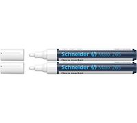 Schneider Maxx 265 Lot de 2 crayons à craie (épaisseur de trait de 2 à 3 mm, effaçables à sec, à base d'eau, inodore) Blanc
