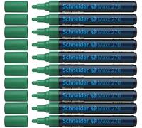Schneider Maxx 270 Marqueur peinture, pointe ogive 1-3 mm, lot de 10, Vert | Encre verte, pointe ogive 1-3 mm, permanent, résistant à la chaleur jusqu'à 300 °C, pointe interchangeable