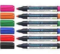 Schneider Maxx 290 Marqueurs (pour tableaux blancs et tableaux à feuillets, Pointe ogive 2-3 mm, effaçable à sec, haute qualité, forte et couleurs intenses) Boîte de 6 couleurs