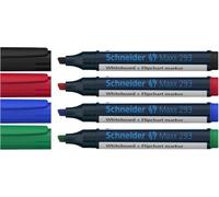 Schneider Marqueurs tableau blanc Maxx 293 Pointe biseautée 2-5 mm Couleurs assorties Pochette 4