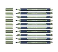 Schneider ML05001035 Lot de 10 stylos à bille métalliques (épaisseur de trait 0,4 mm, encre hautement métallique, séchage rapide, boîtier en 88% plastique bio-basé) de couleur vintage vert métallisé