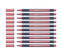 Schneider ML05001081 Lot de 10 stylos à bille métalliques (épaisseur de trait 0,4 mm, encre hautement métallique, séchage rapide, boîtier en plastique 88% biosourcé) Rouge vintage