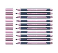 Schneider ML05001121 Lot de 10 stylos à bille métalliques (épaisseur de trait 0,4 mm, encre hautement métallique, séchage rapide, boîtier en 88% plastique bio-basé) de couleur rose métallique