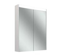 Schneider OBJECT Line Superior LED Armoire de toilette, 2 portes 35/35cm, 695x123x743mm, éclairage supérieur variable, 2 prises de courant, 205.070.02.0201, Exécution: norme UE/corps blanc/3000K