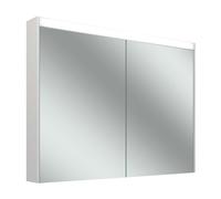 Schneider OBJECT Line Superior LED Armoire de toilette, 2 portes 50/50cm, 995x123x743mm, éclairage supérieur variable, 3 prises de courant, 205.100.02.02, Exécution: norme UE/corps blanc/4000K