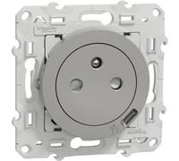 Schneider Odace Prise De Courant 2p+t + Usb Type-c Affleurante Aluminium - S530089