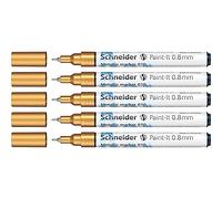 Schneider Paint-It 010 Lot de 5 marqueurs métalliques Doré Épaisseur de trait 0,8 mm