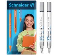 Schneider Paint-It 061 Lot de 2 marqueurs chromés à pointe ogive 2 mm | Effet miroir réfléchissant, brillance exceptionnelle, couverture uniforme des pigments, encre contrôlée faible