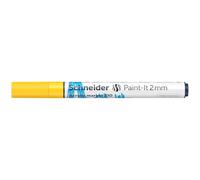 Schneider Paint-It 120105 Stylo acrylique (avec pointe ogive de 2 mm, peintures acryliques à fort pouvoir couvrant, pour bois, toile, pierre, etc.) 1 pièce, jaune