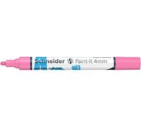 Schneider Paint-It 120229 Stylo acrylique (avec pointe ogive de 4 mm, peintures acryliques à fort pouvoir couvrant, pour bois, toile, pierre, etc.) Rose pastel