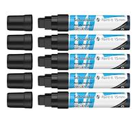 Schneider Paint-It 120301 Lot de 5 crayons acryliques avec largeur de trait de 15 mm, peintures acryliques à haute couverture pour bois, toile, pierre, etc. Noir