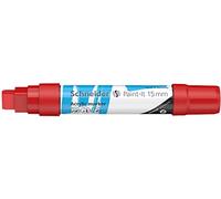 Schneider Paint-It 120302 Stylo acrylique (avec pointe biseautée de 15 mm, peintures acryliques à fort pouvoir couvrant, pour bois, toile, pierre, etc.) Rouge